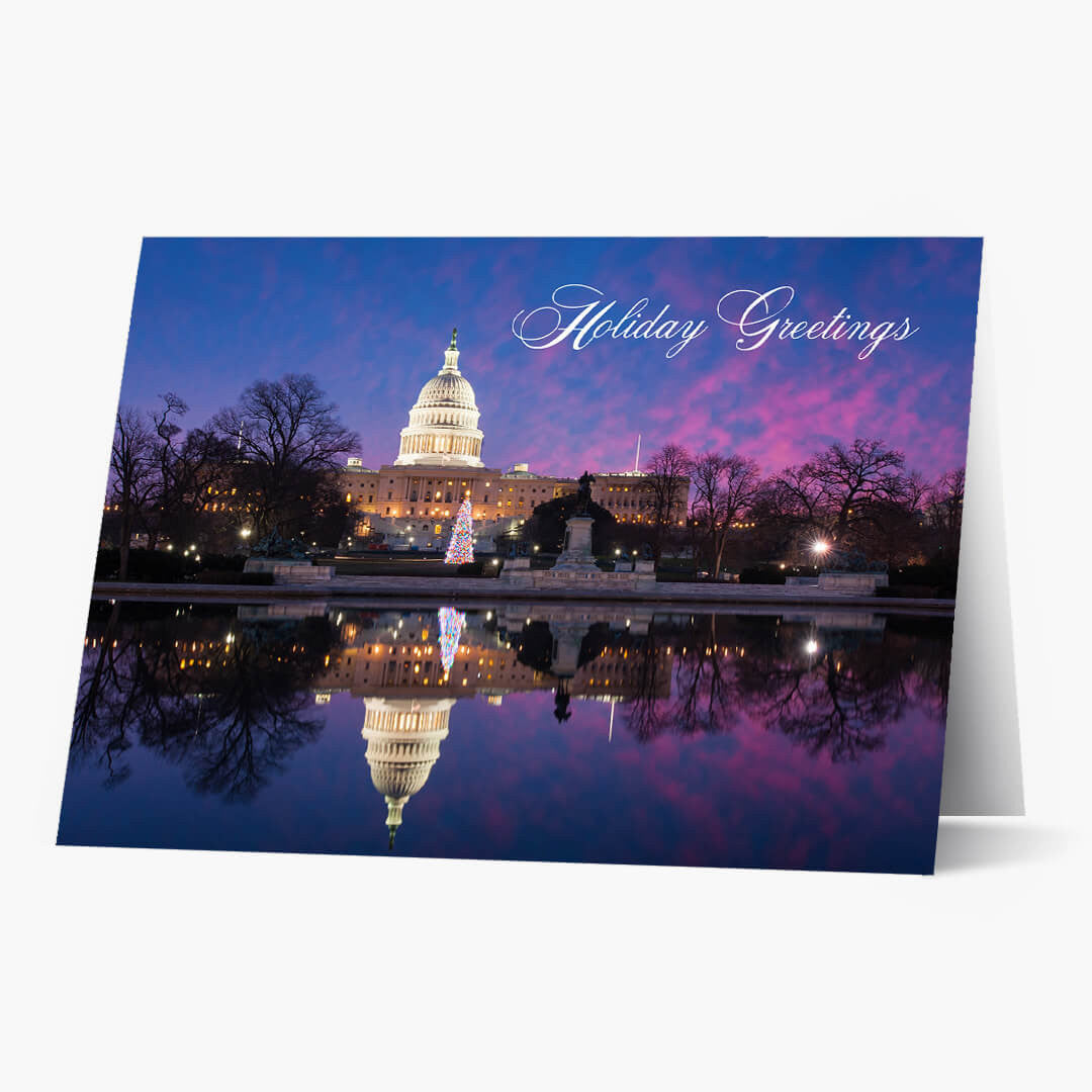 DC Capitol At Sunset Christmas Card