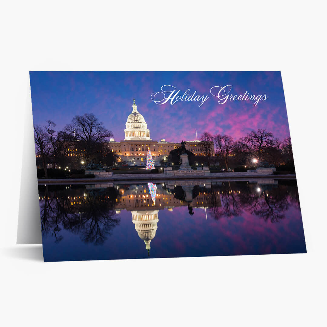 DC Capitol At Sunset Christmas Card