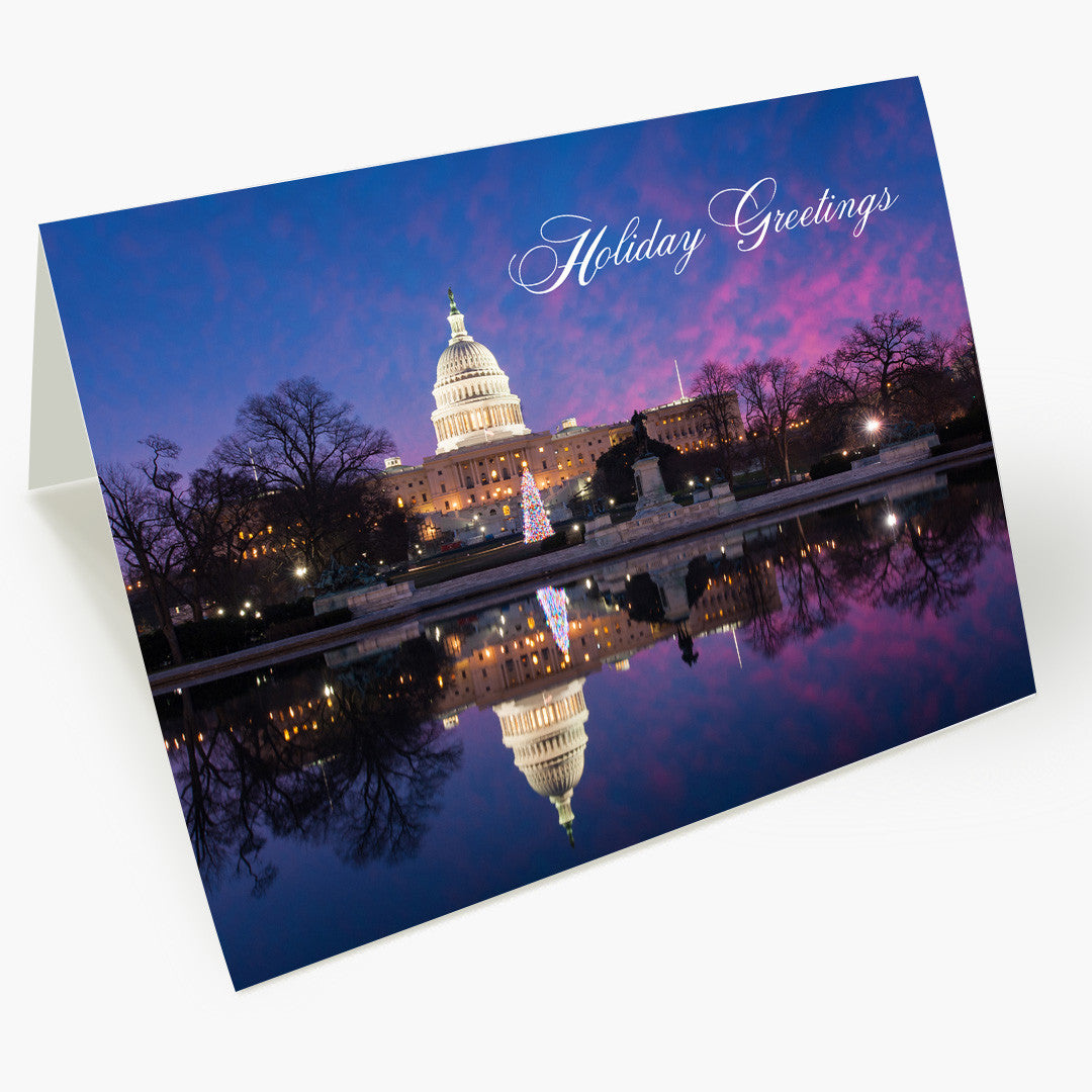 DC Capitol At Sunset Christmas Card
