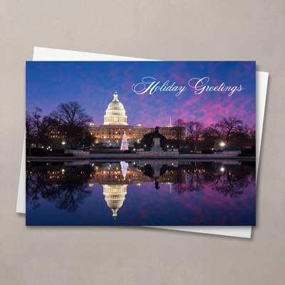 DC Capitol At Sunset Christmas Card