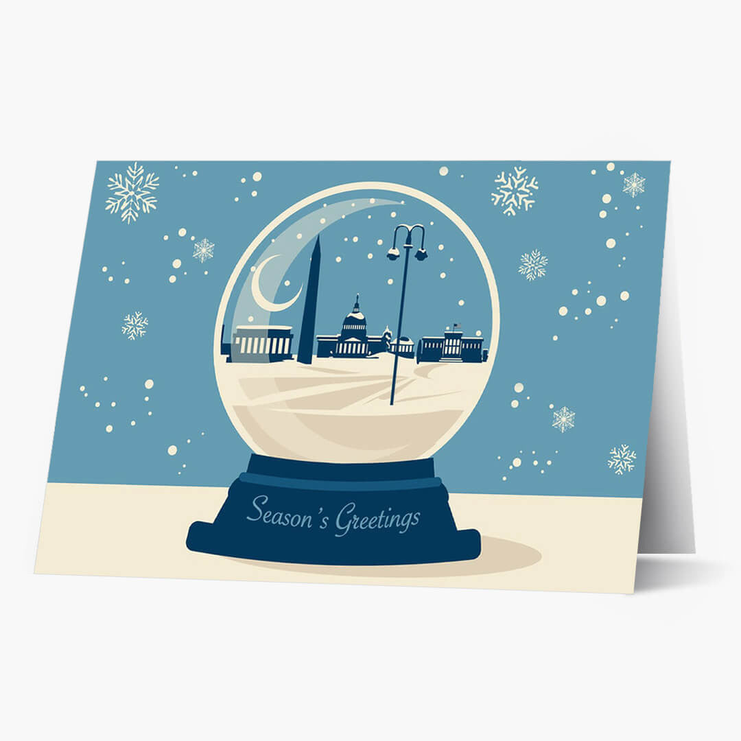 DC Snowglobe Christmas Card
