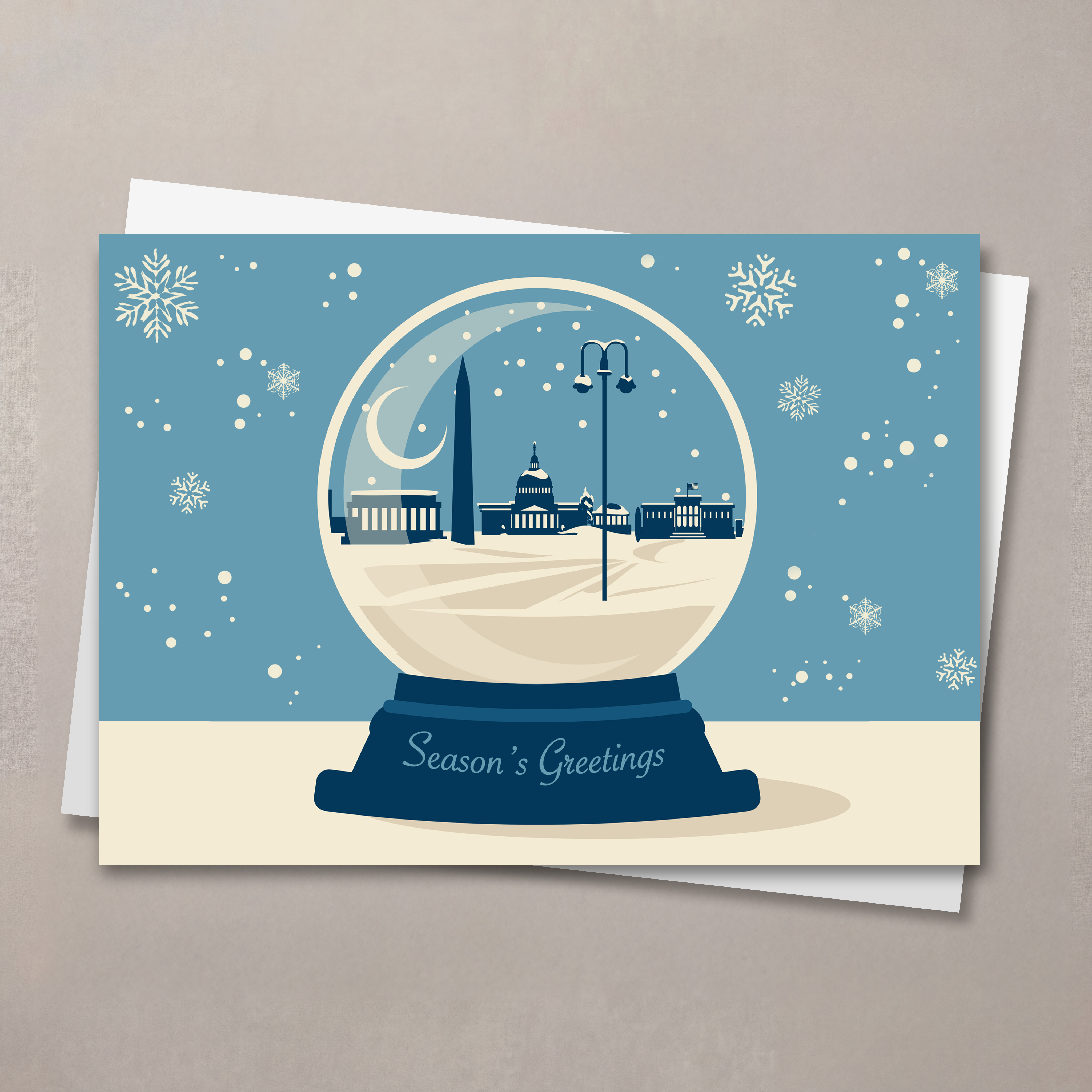 DC Snowglobe Christmas Card