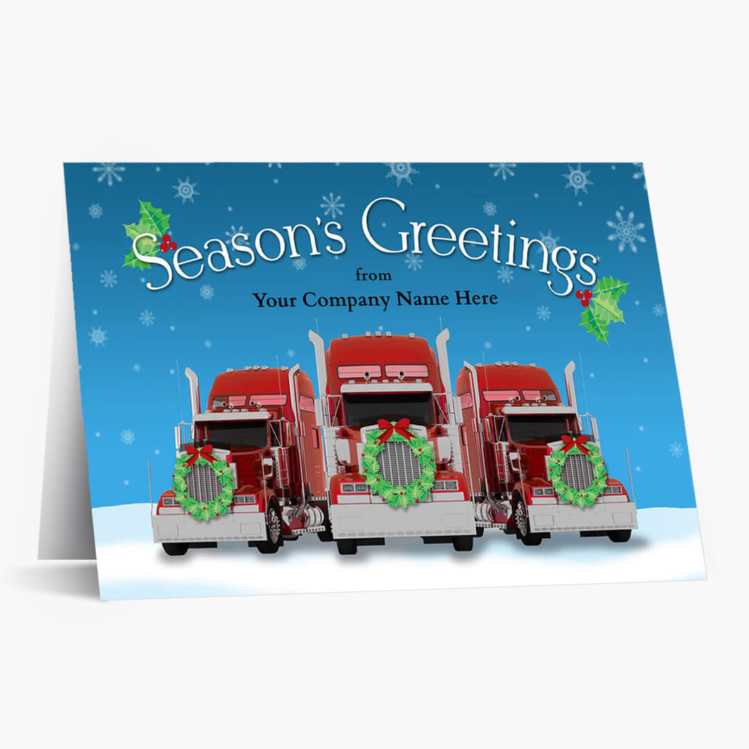 Dressed Up Trucks Christmas Card