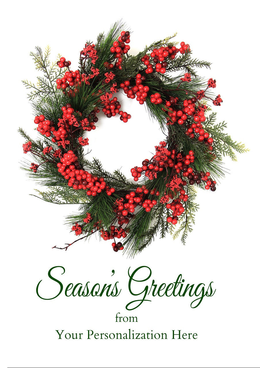 Beautiful Berry Wreath Holiday Card