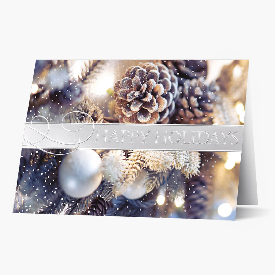 Elegant Pine Cones Christmas Card