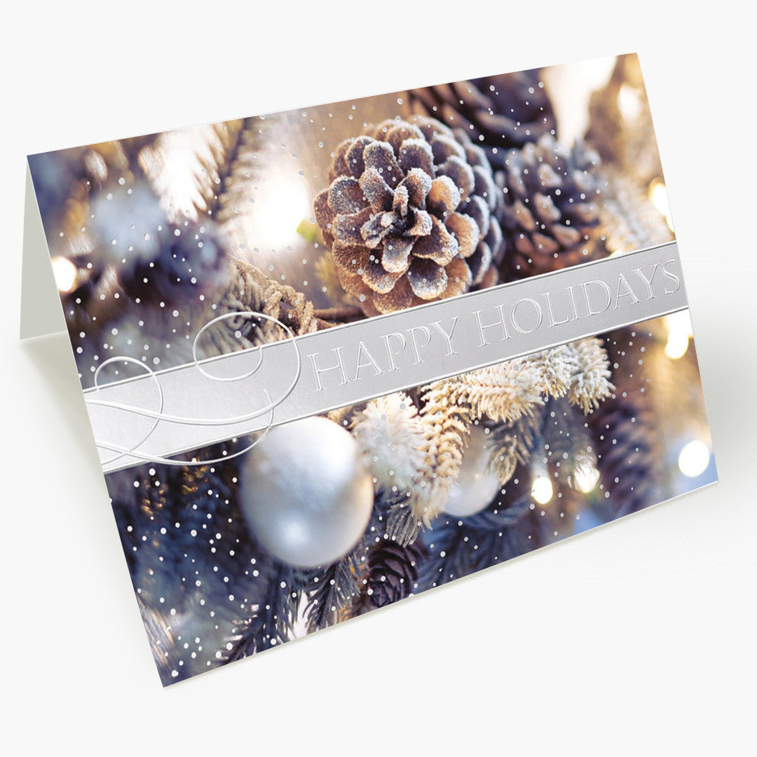 Elegant Pine Cones Christmas Card