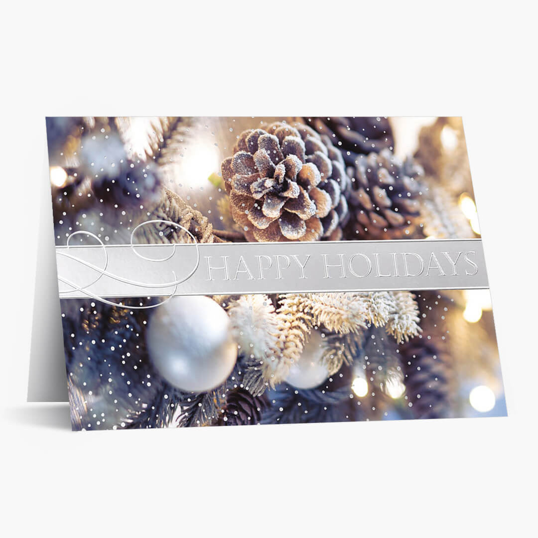 Elegant Pine Cones Christmas Card