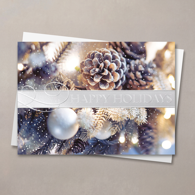 Elegant Pine Cones Christmas Card