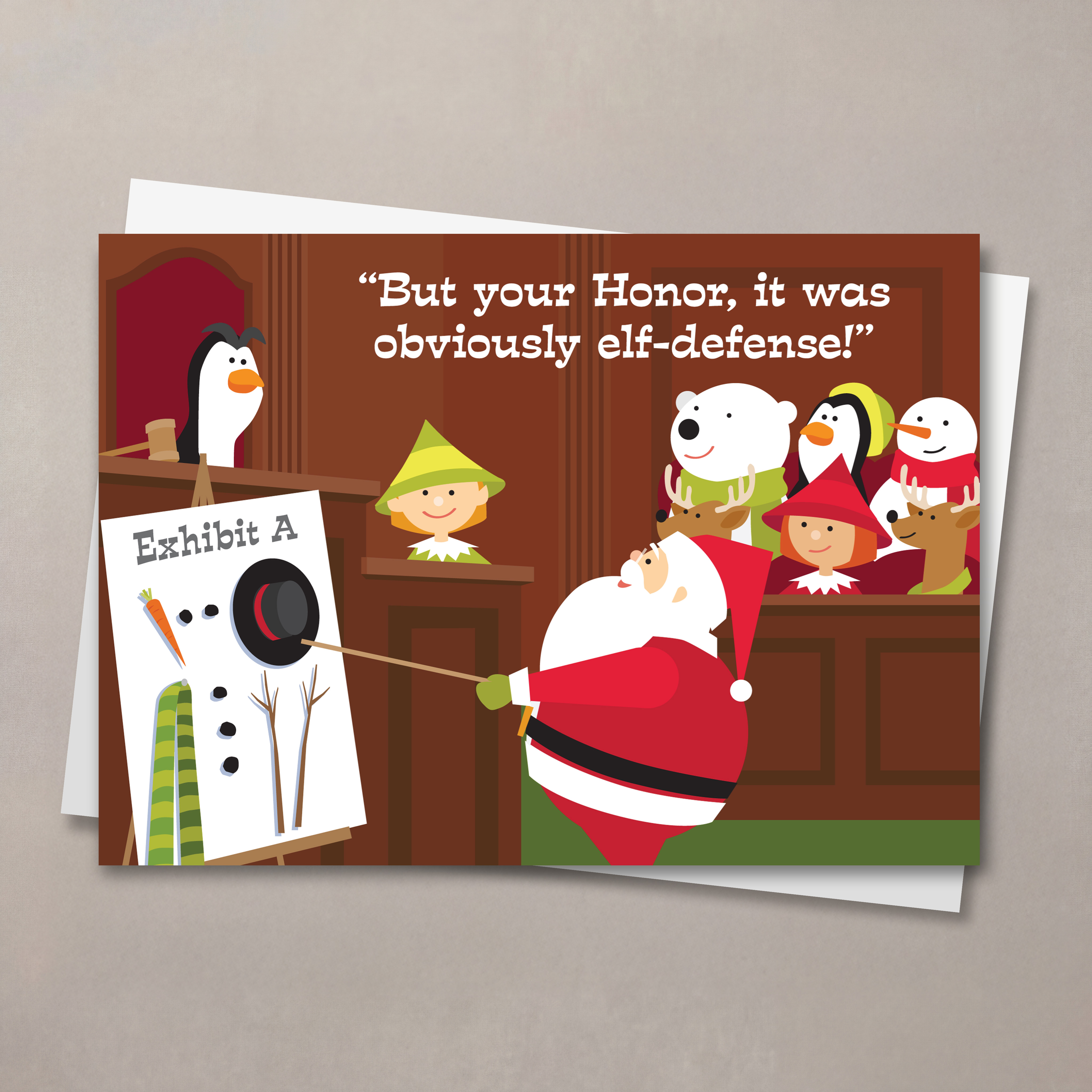 Elf Defense Christmas Card