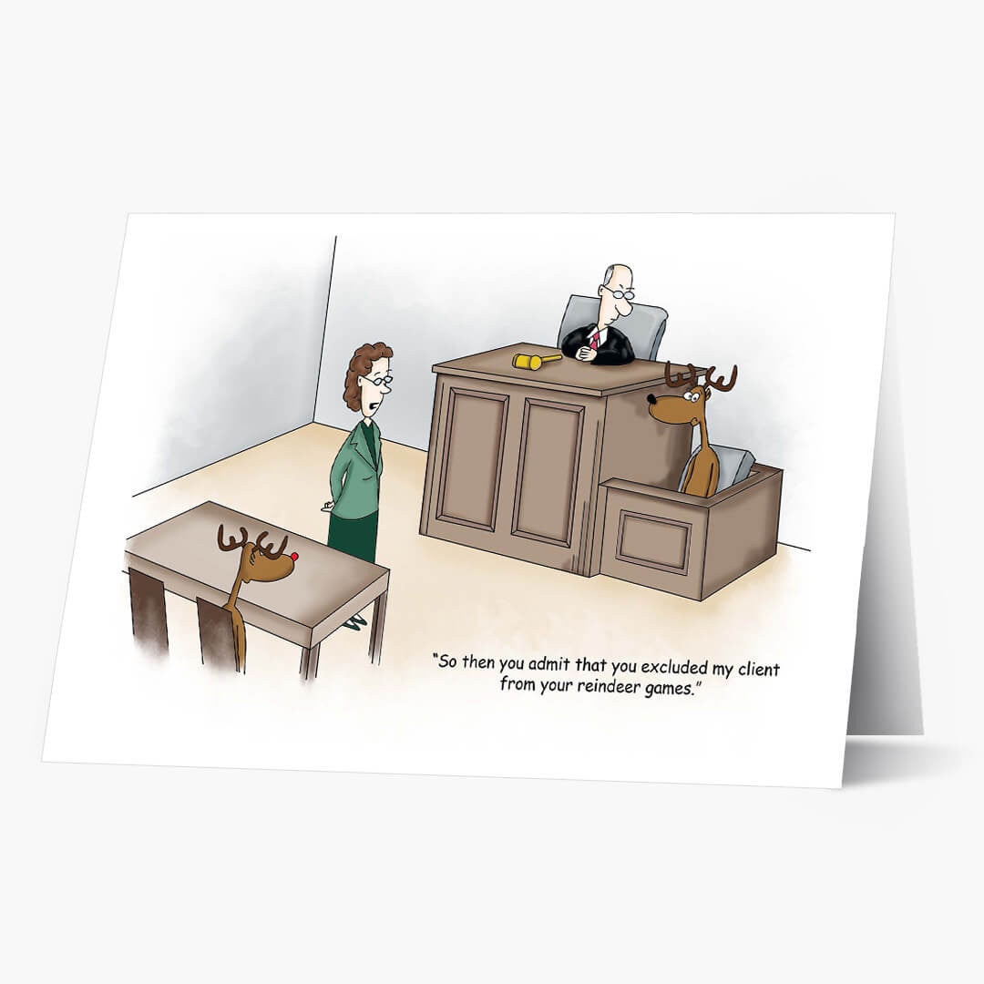 Excluding Reindeer Christmas Card