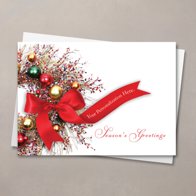 Season's Greetings Wreath Holiday Card