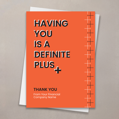 A Definite Plus Thank You Card