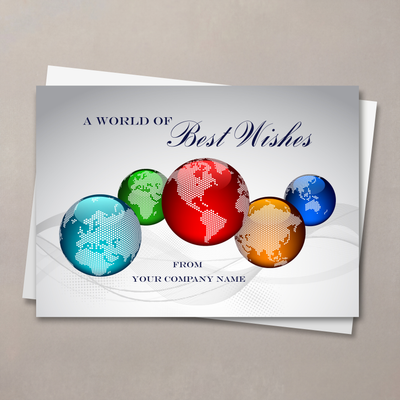 Colorful World Wishes Holiday Card