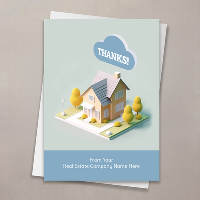 Cute 3d House Thank You Card