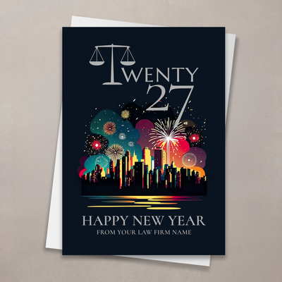 Lawyer Scales 2026 New Year Card