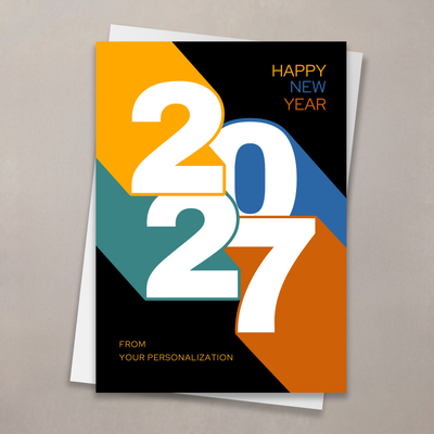 Modern Retro 2026 New Year Card