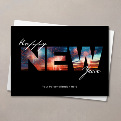 New Fireworks New Year Card