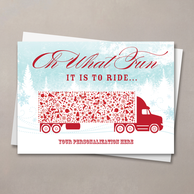 Oh What Fun Semi Truck Christmas Card