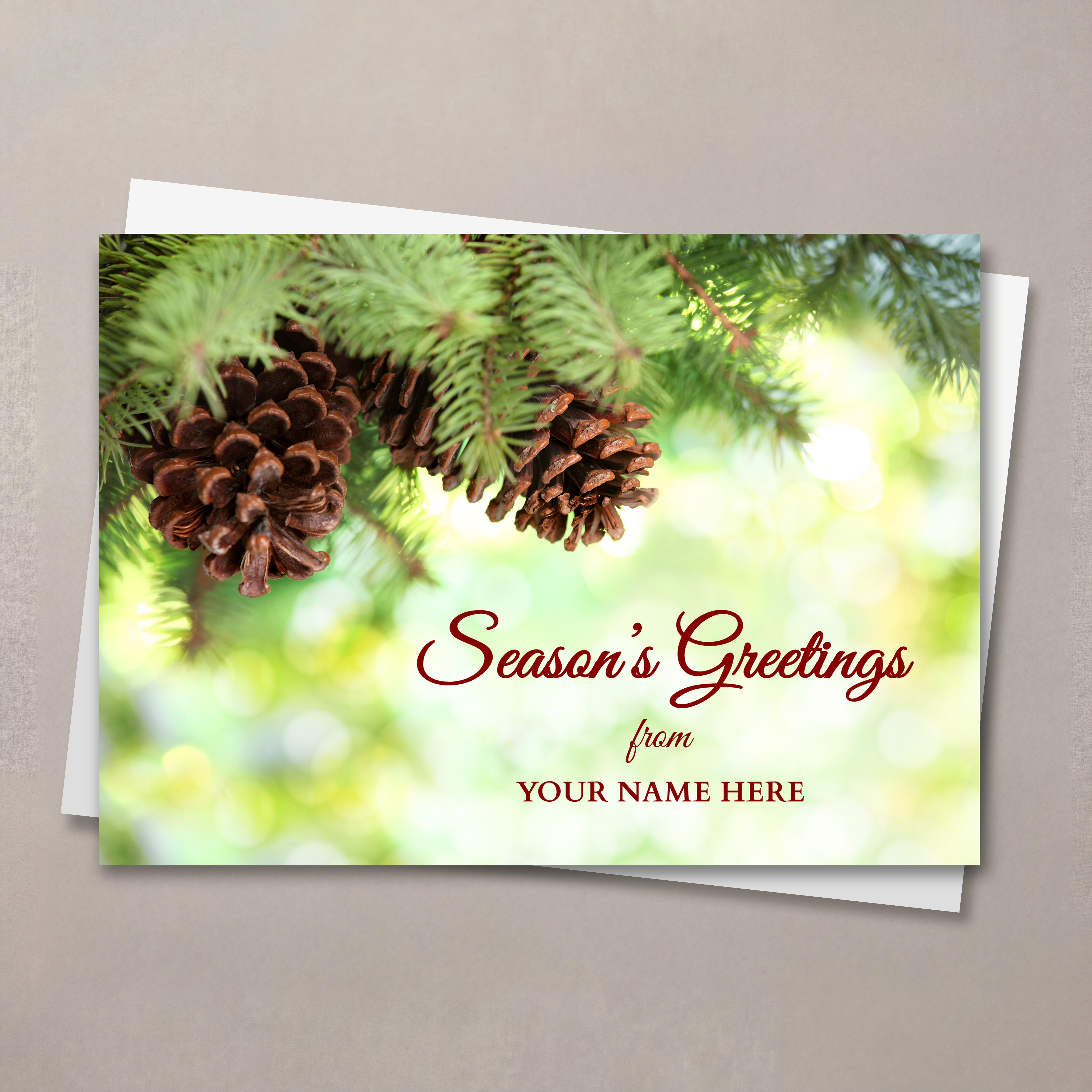 Pine Cone Greetings Holiday Card