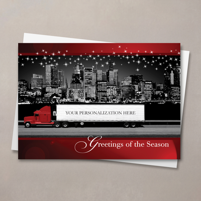 Red Contemporary Semi Holiday Card