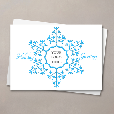 Snowflake Greetings Logo Christmas Card
