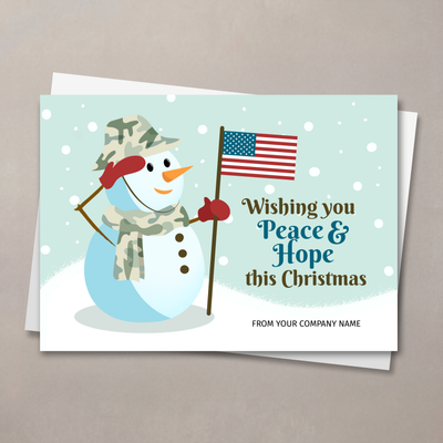 Snowman Salute Christmas Card