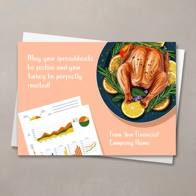 Spreadsheets and Turkey Thanksgiving Card