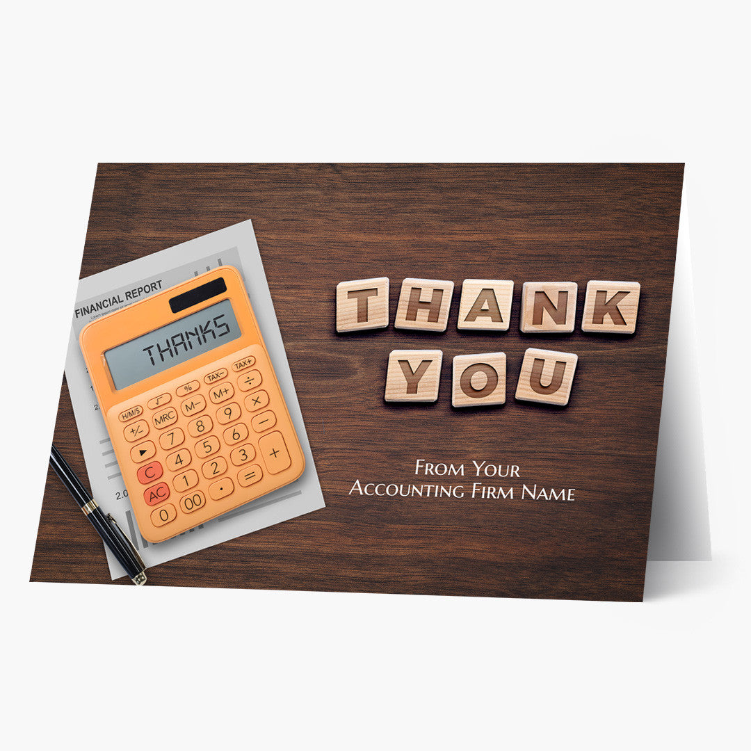 Financial Desk Thank You Card