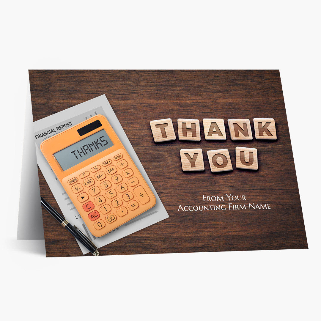 Financial Desk Thank You Card