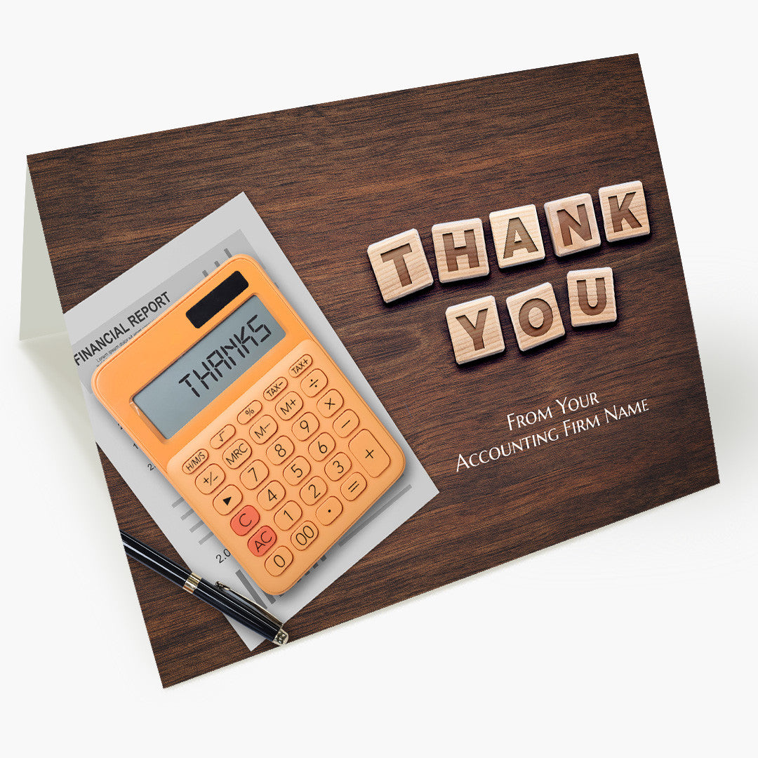 Financial Desk Thank You Card