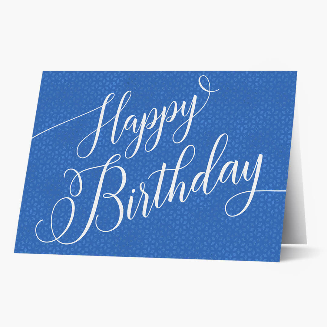 Cursive Happy Birthday Card