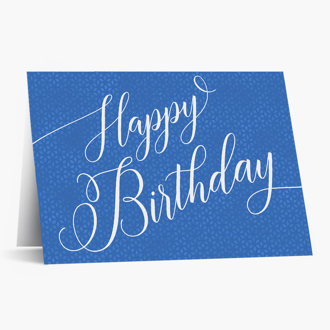 Cursive Happy Birthday Card