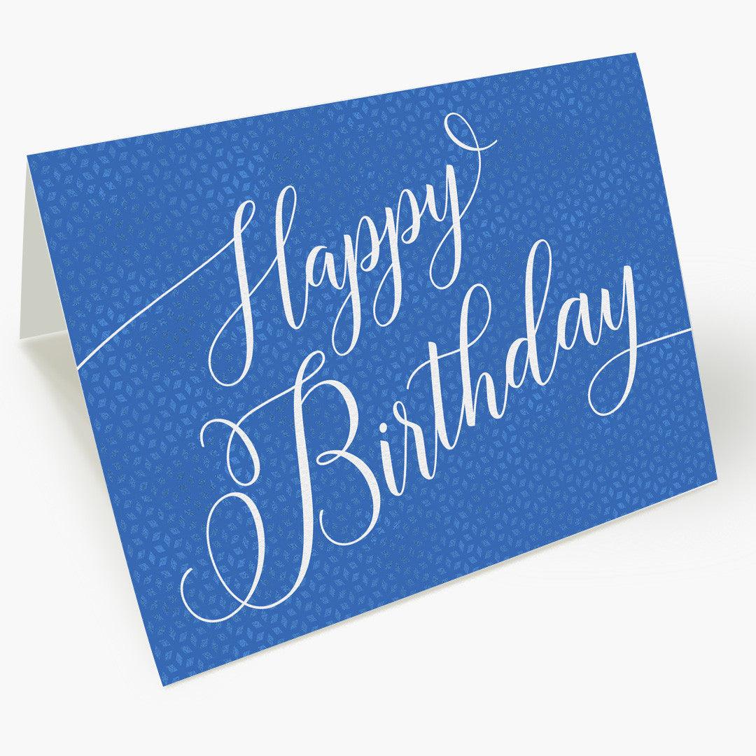 Cursive Happy Birthday Card