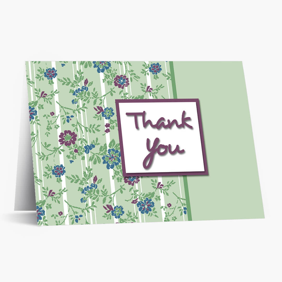 Framed Floral Thank You Card