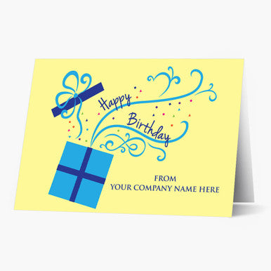 Front Imprint Business Birthday Card
