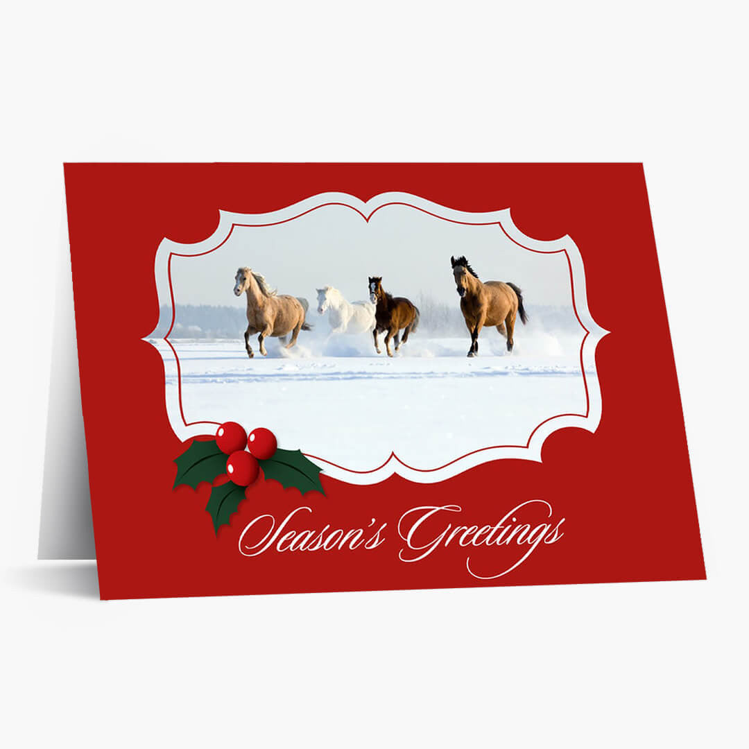 Galloping Snow Holiday Card