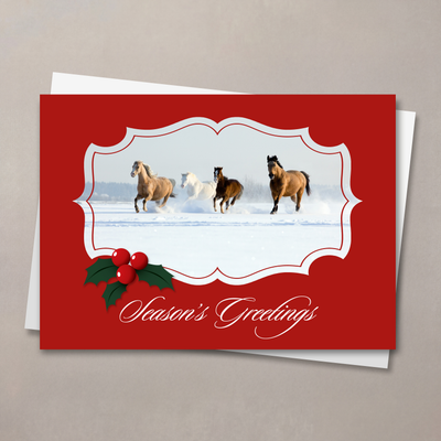 Galloping Snow Holiday Card