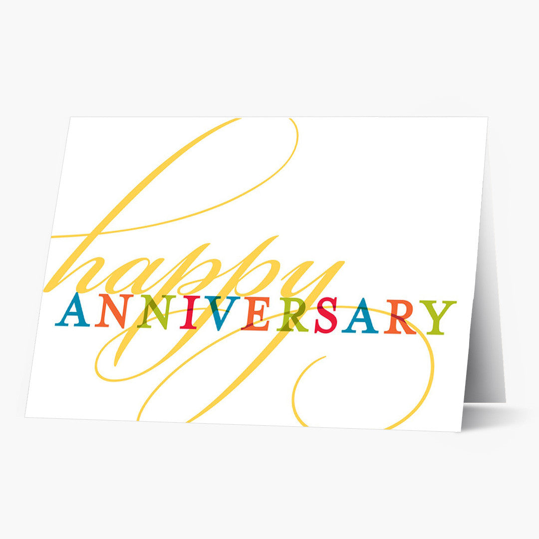 Golden Flourish Anniversary Card