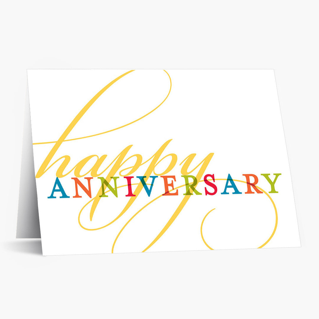 Golden Flourish Anniversary Card