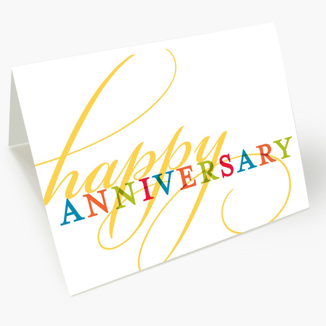 Golden Flourish Anniversary Card