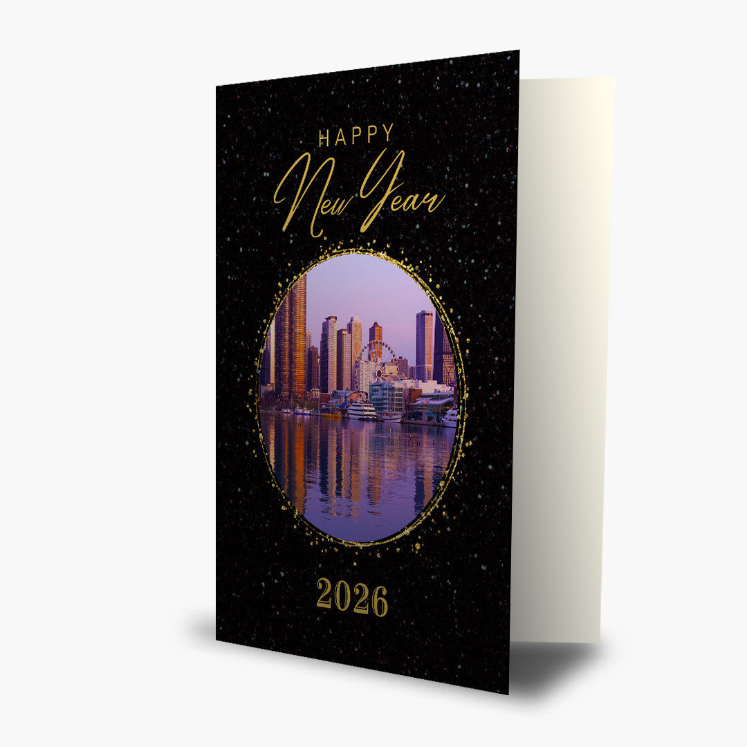 Golden View New Year Card - Chicago