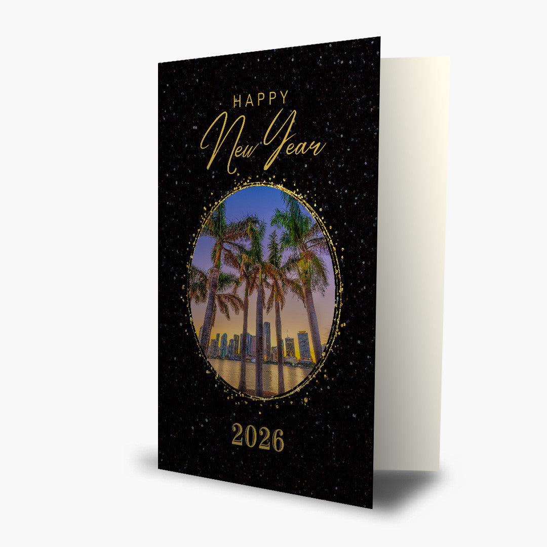 Golden View New Year Card - Miami