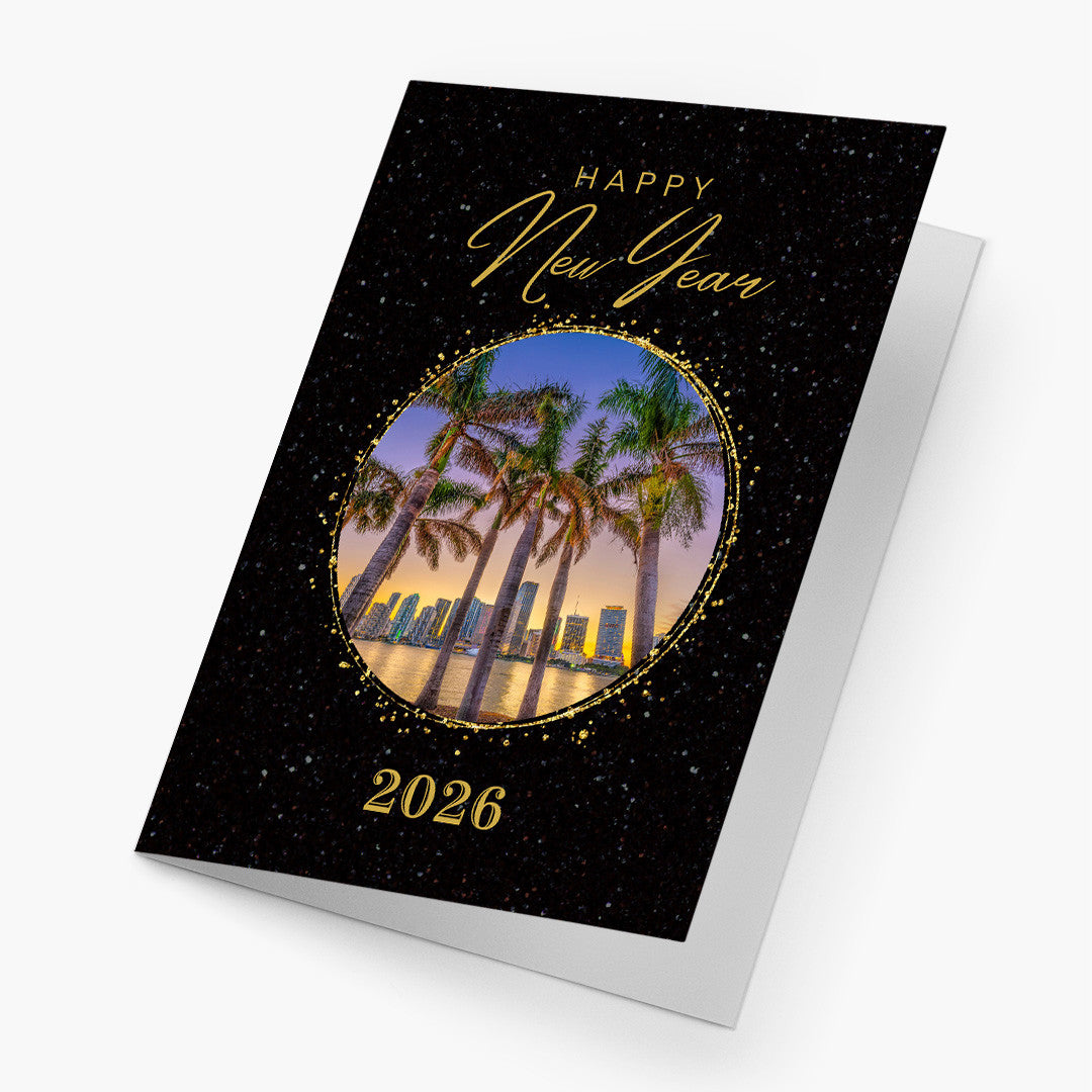 Golden View New Year Card - Miami