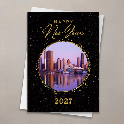 Golden View New Year Card - Chicago