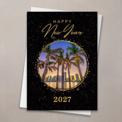 Golden View New Year Card - Miami