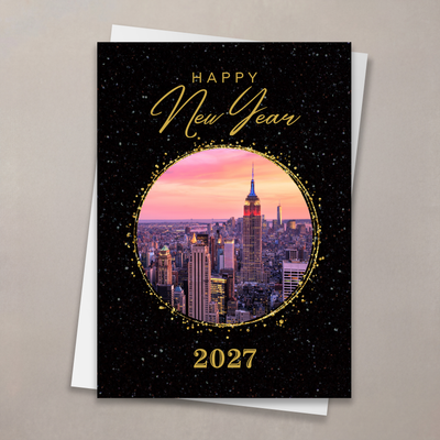 Golden View New Year Card - New York City