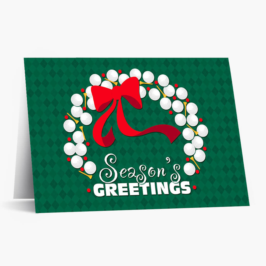 Golf Ball Wreath Holiday Card