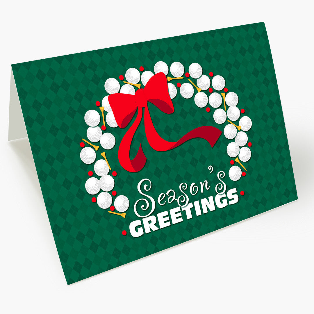 Golf Ball Wreath Holiday Card