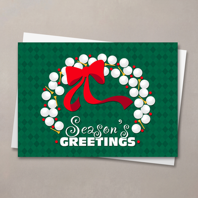 Golf Ball Wreath Holiday Card
