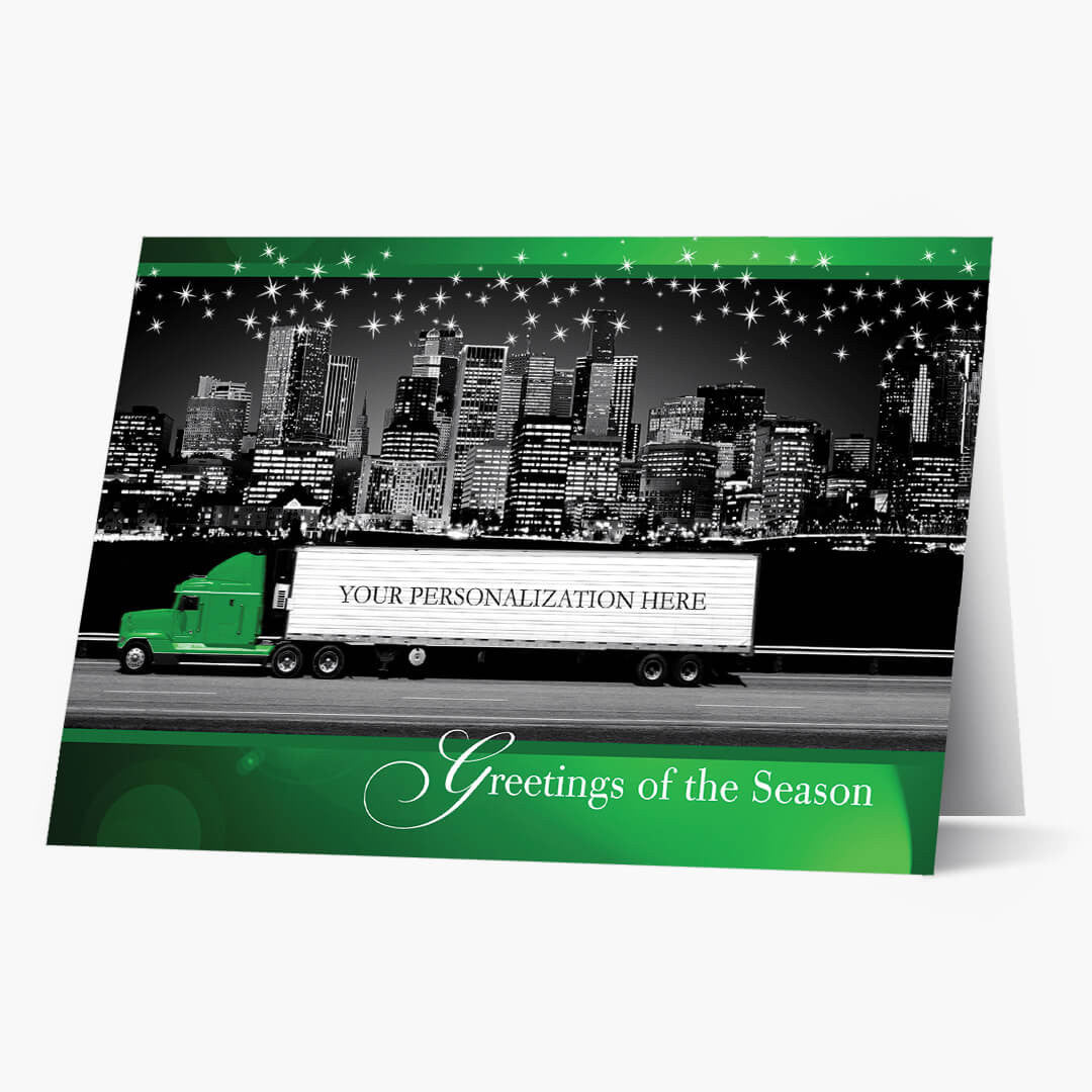 Green Contemporary Semi Holiday Card